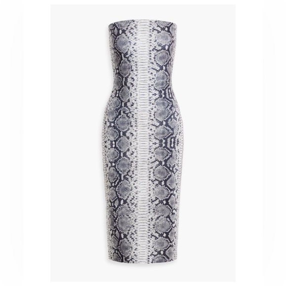 NORMA KAMALI • Snakeskin Print Strapless Dress • Small • NWT - Picture 1 of 7